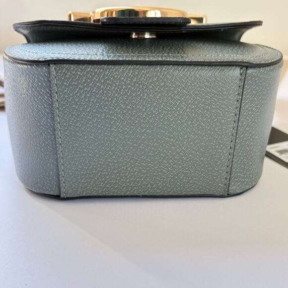 NEW True Religion Crossbody Mini Bag Sage Green Gold Horseshoe Logo Adjustable - Picture 5 of 8